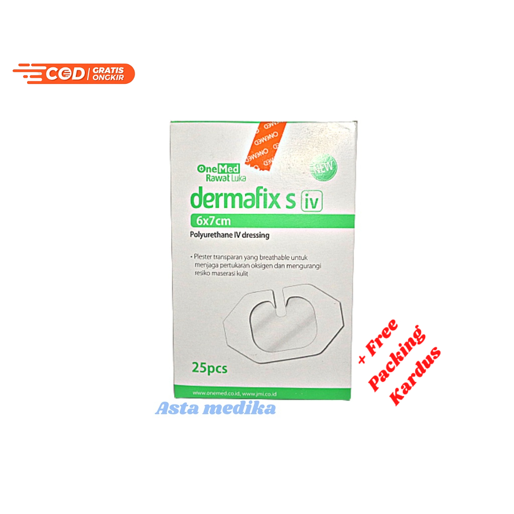 Dermafix S 6x7cm Onemed IV Dressing OneMed Plester Infus Transparan Polyurethane IV Dressing Plester Infus Anti Air One Med