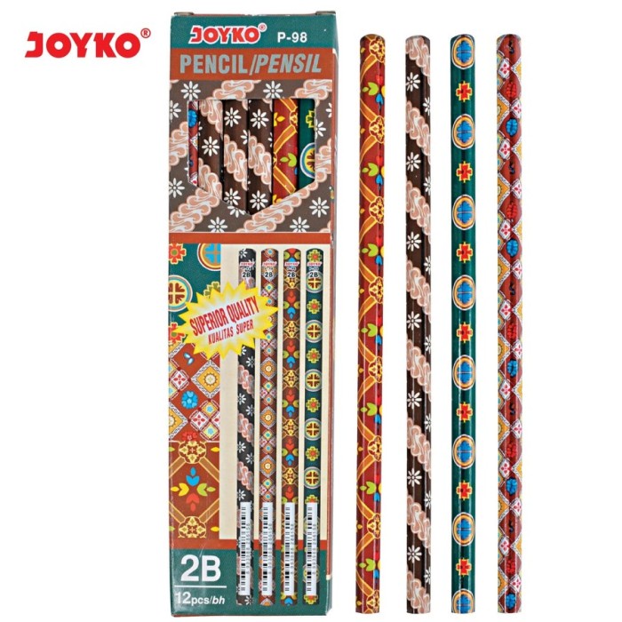 

Dijual Pensil 2B Batik Joyko P-98 ( Per Lusin ) Promo