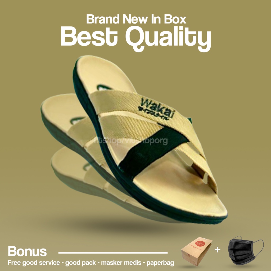 Wakai Slide Sandal Tali Wakai Pria dan Wanita Selop Tali Wakai Premium Kasual Kualitas Original