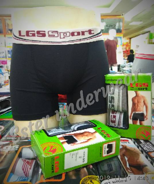 CELANA BOXER LGS 672 ISI 2 PCS BAHAN MICROFIBER RINGAN CEPAT KERING