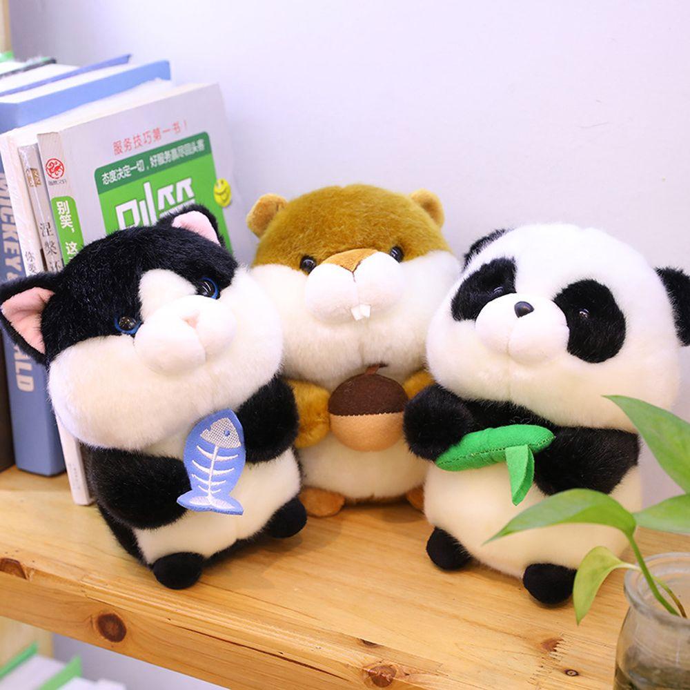 Lanfy Panda Plush Doll Hadiah Ulang Tahun Kualitas Tinggi Lucu Hewan Kecil Boneka Hewan Dekorasi Rumah Menenangkan Mainan Tupai Harta Nasional Panda Mainan Mewah