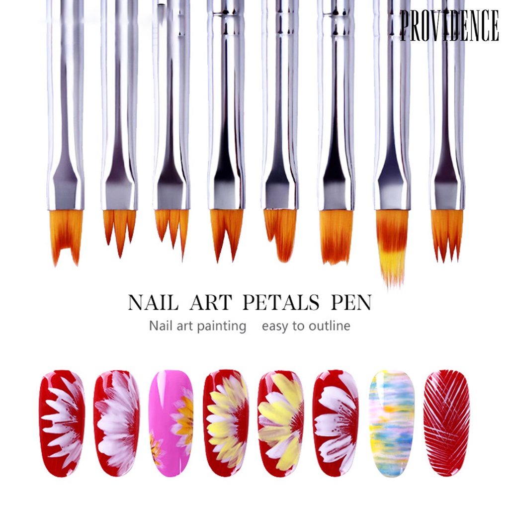 Providence Petal Heads Nail Painting Pen Images Drawing Portable Nail Brush Short Handle Various Shapes Pen for Manicure