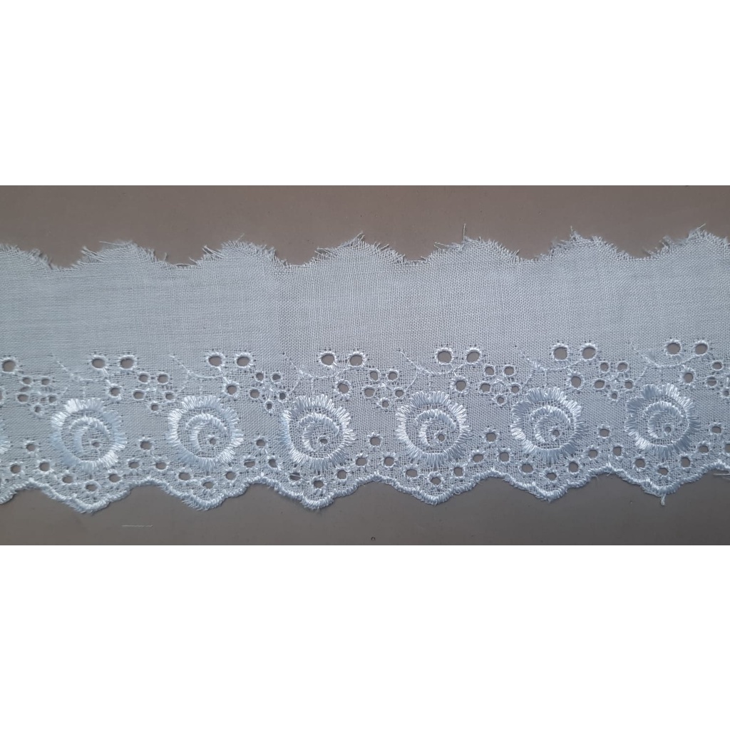 Renda Katun lebar 6 cm/Kain Renda Bordir Katun - (TC 8236)