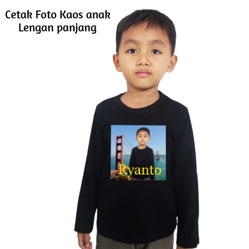 Kaos anak free CETAK FOTO lengan panjang