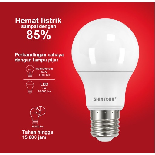 Lampu led MUTIARA shinyoku 7W warna putih