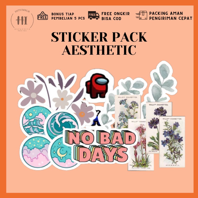

BISA COD STICKER STIKER PACK AESTHETIC LAPTOP HP TUMBLR VINYL BY HITAMBRL.ID