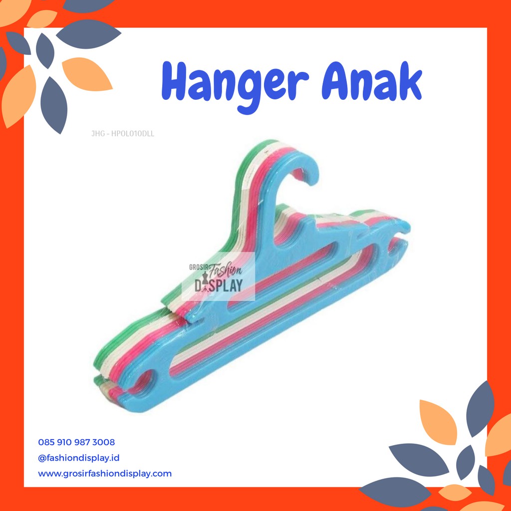 Hanger Plastik Anak Gantungan Baju Plastik Anak Gantungan Baju Hostess Warna Warni Hanger Anak - LS