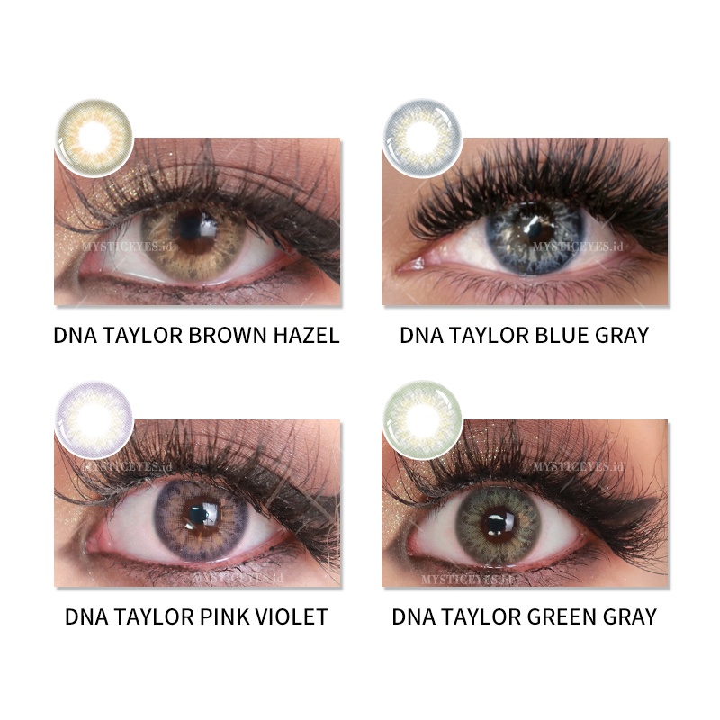 [✅COD] MYSTICEYES SOFTLENS DNA TAYLOR EYES SERI 14MM NORMAL &amp; MINUS -0.50 S/D -3.00