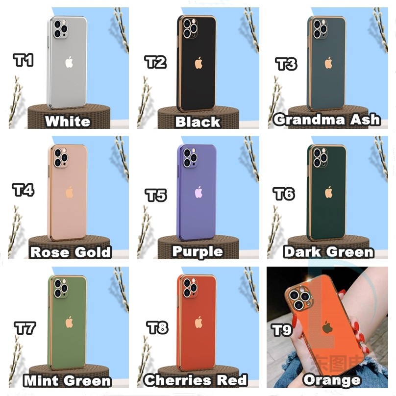 Case Bahan TPU Warna Polos Untuk iPhone 11 Pro Max 12 Pro Max 7 + 8 Plus X XR Xs Max