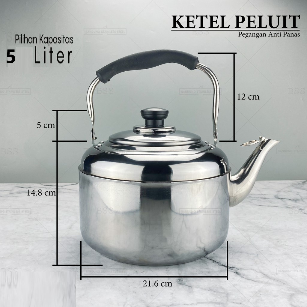 Ketel Subron / Teko Siul / Panci Masak Air Bunyi Ukuran 4,2-5-6,2 liter