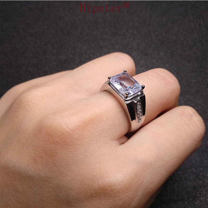 Hot Sale Luxury Domineering Inlaid Sapphire Adjustable Ring