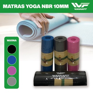 Matras Yoga 10mm Free Bag Wannafit Tebal Elastis Yoga Mat Senam 10MM NBR Yoga Aerobic
