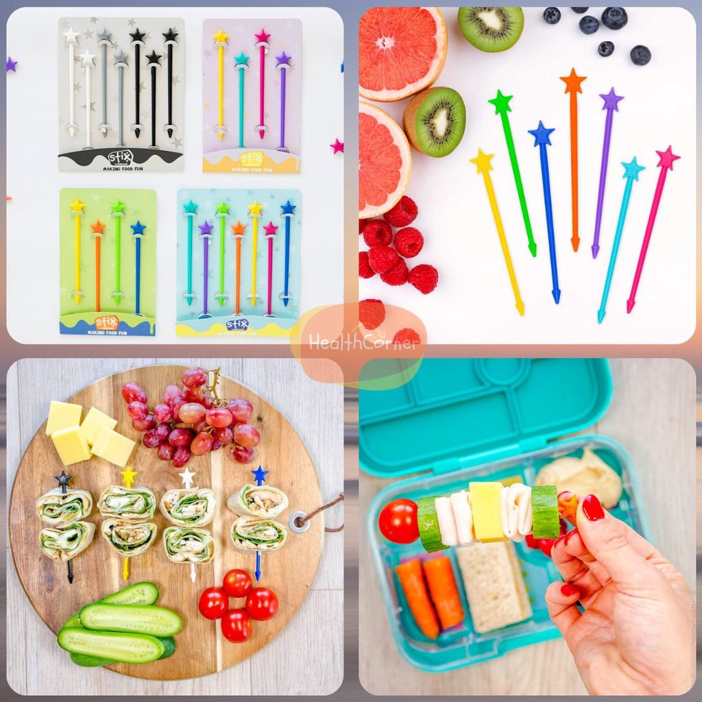 Stix Rainbow by LunchPunch Stik Food Pick Tusuk Bento Lucu Picks Bento Tusukan Buah Bekal Anak Cute