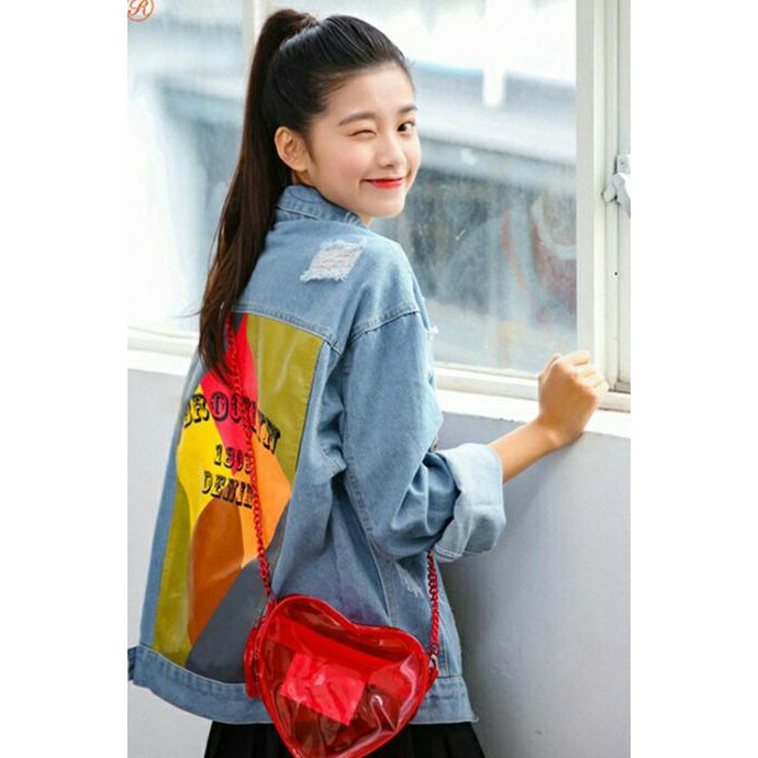 Grosir Patch Emblem Custom Suka Suka Keren Jaket Denim Cewek Cca -Jaket