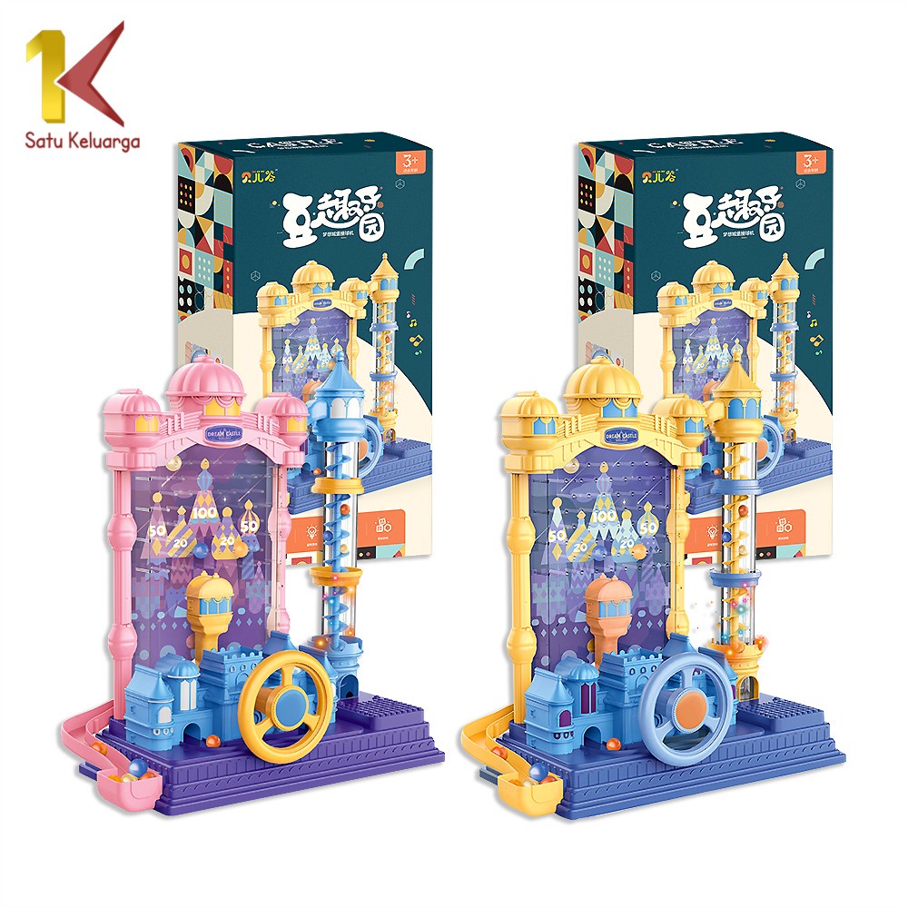 Satu Keluarga Mainan Anak Ball M218 Catching Games Castle Adventure Pin Ball Board Games Pinball Tab