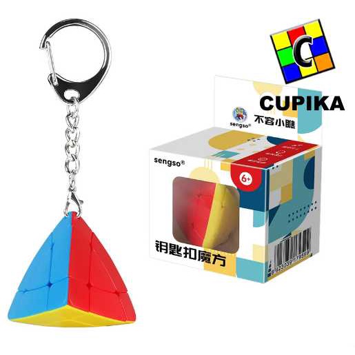 Rubik Keychain Shengshou Triangle PYRAMINX Piramid Gantungan Kunci