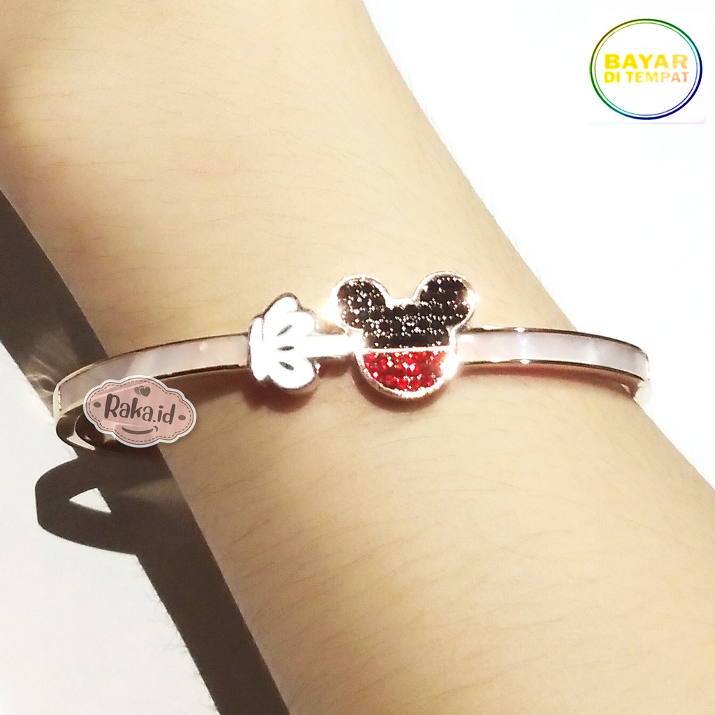 Raka Acc - Gelang Tangan Wanita Bangle MICKEY Tangan TITANIUM Perhiasan Wanita 232