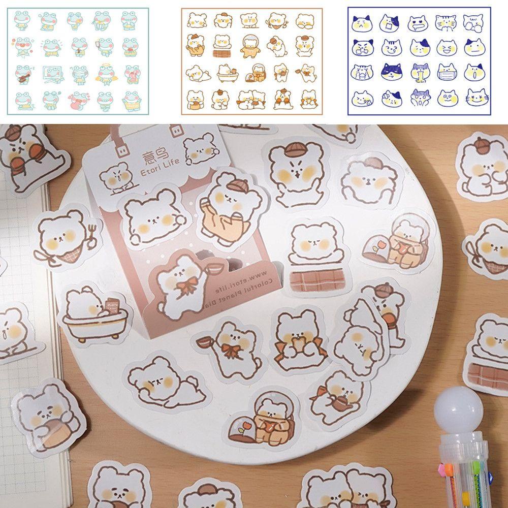 Top 40pcs/lot Cute Kawaii Diary Decor Stationery Memo Pads Kalender Perekat Kotak Stiker Label