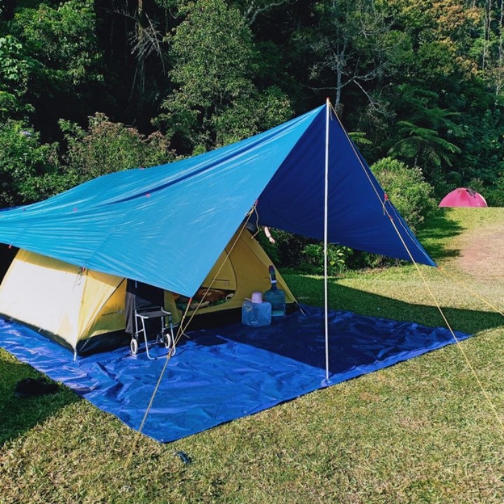 【Warna ~ COD】 Flysheet 3x4 Meter Waterproof 16 Lubang Lobang` Tenda Anti Air 4x3 m` 3*4 Bivak 4*3