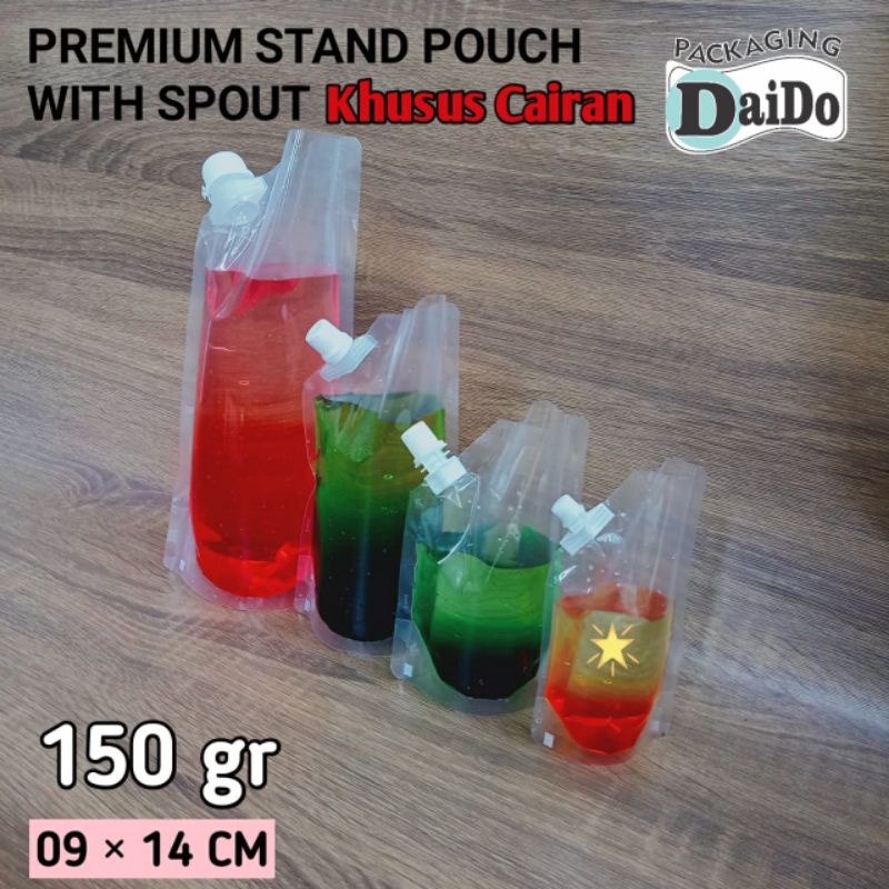 PREMIUM STAND POUCH UNTUK PRODUK CAIRAN DENGAN SPOUT TIPE A 150ML KPACK