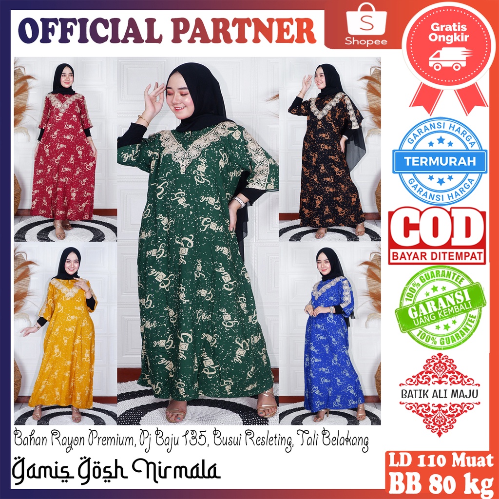 Baju Gamis Arab - Daster Arab Renda GOSH Adem Nyaman Matt Rayon - Cocok Untuk Ibu dan Remaja