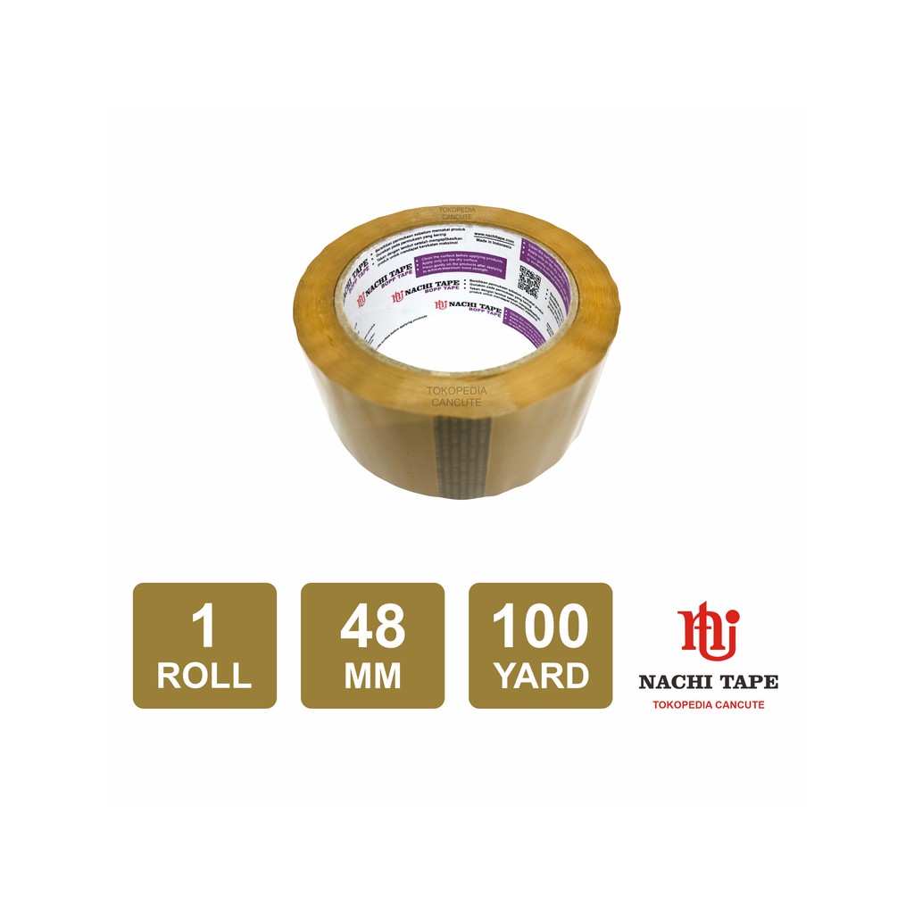 

NACHI OPP TAPE 2 INCH x 100Y - LAKBAN COKLAT KARTON / KARDUS