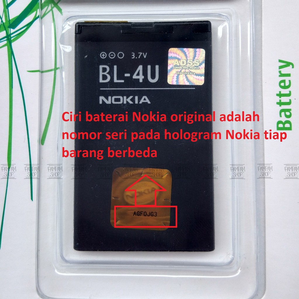 Baterai Nokia Asha 210 300 305 306 308 309 310 311 501 BL4U BL-4U Original OEM Batre Batrai BL 4U