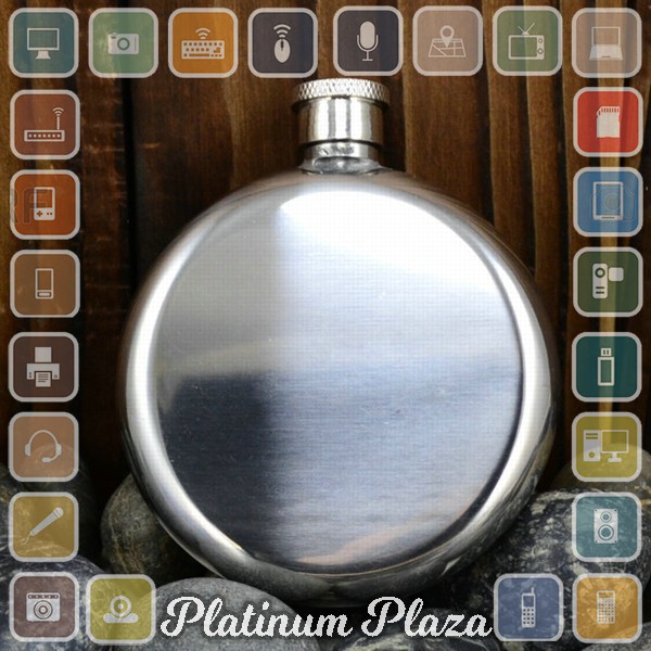 Botol Minum Wine Bir Flask Hip Round Shape Stainless Steel 5oz - Silver`6DTD9W-