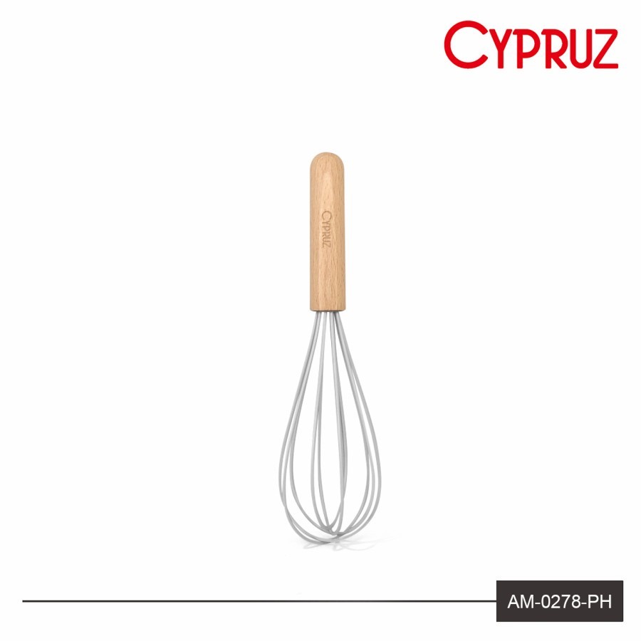 Cypruz Kitchen Tool Silicone AM0278 Kocokan Telur Gagang Kayu