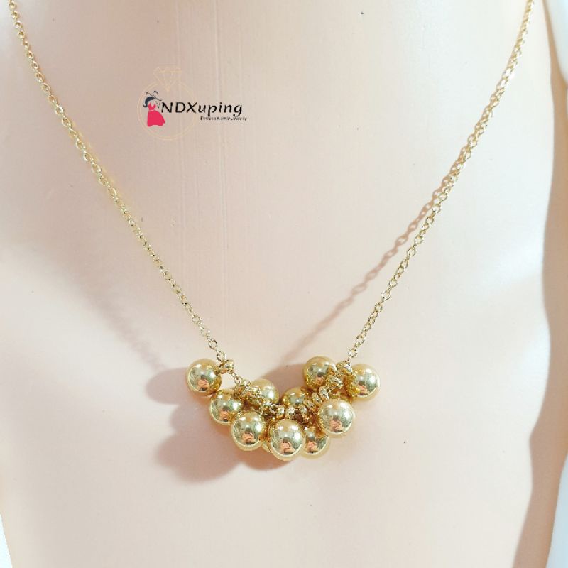 Kalung Rantai Model Boba Licin Titanium N29012201