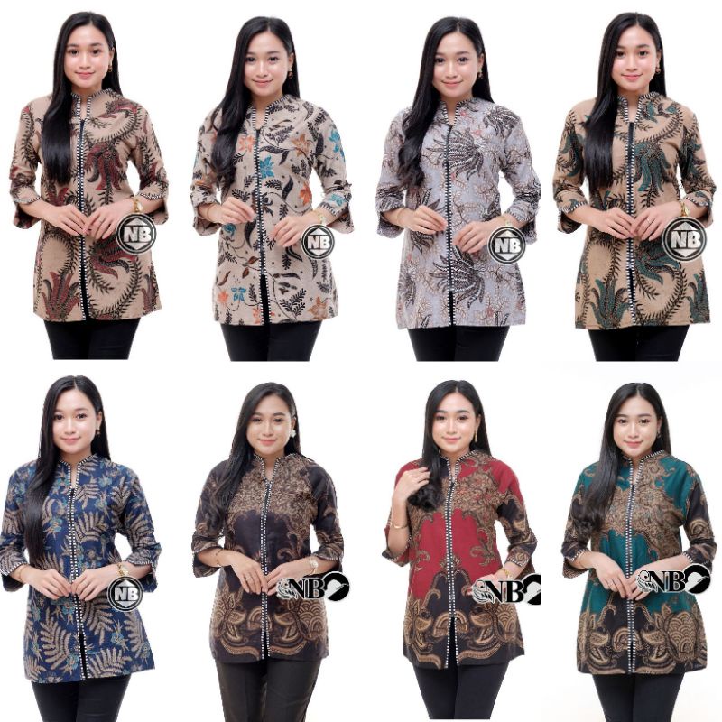 Diatro Batik BLUS BATIK ATASAN WANITA KERJA KANTOR M L XL XXL