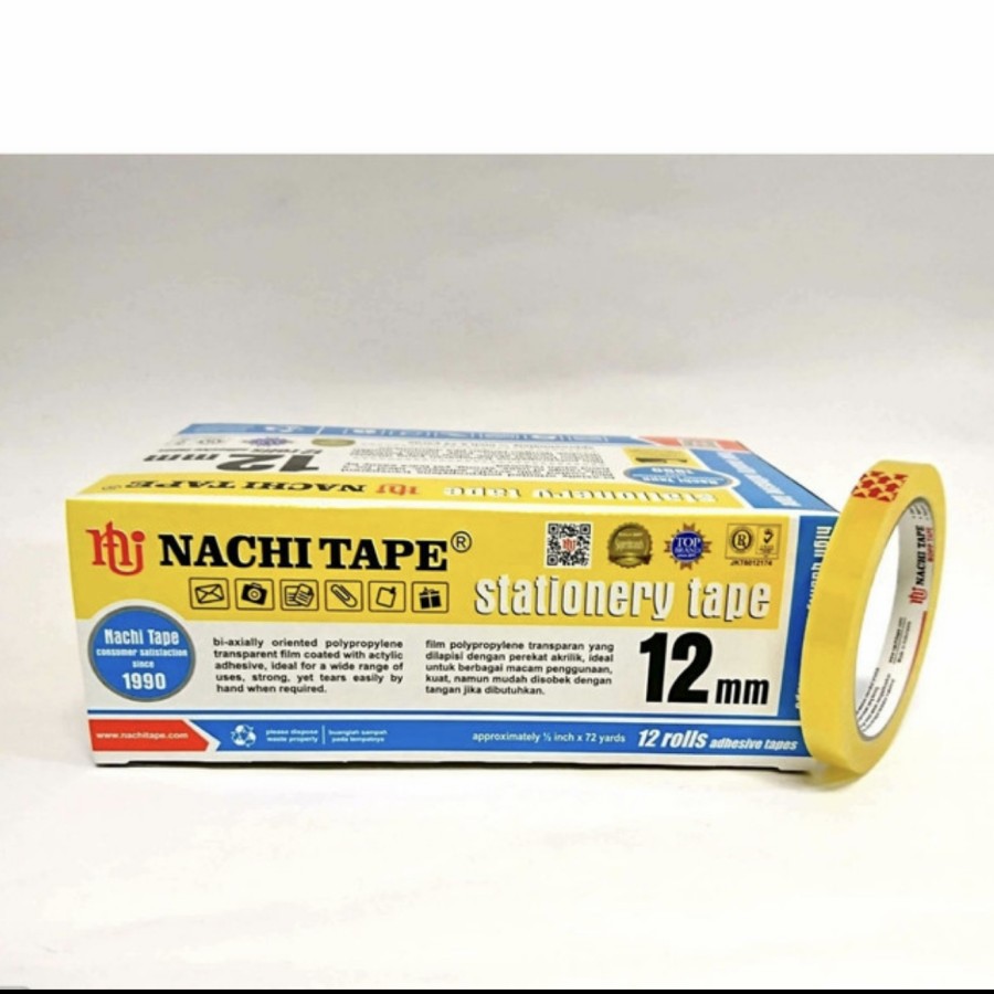 

Lakban / Selotip / Isolasi NACHI 12mm x 72yard