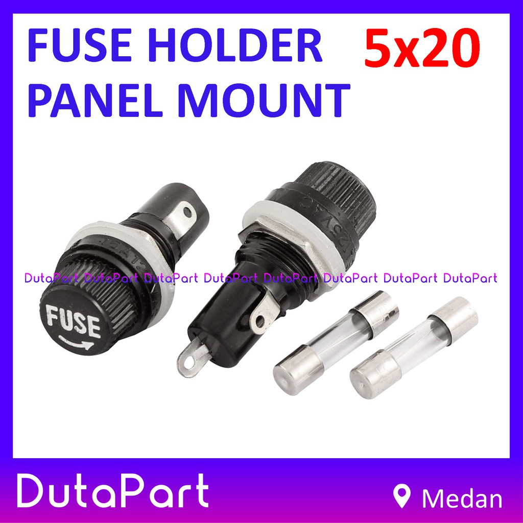 Fuse Holder Rumah Sekring Kecil 5x20 mm Tempat Skring Panel Mount Box