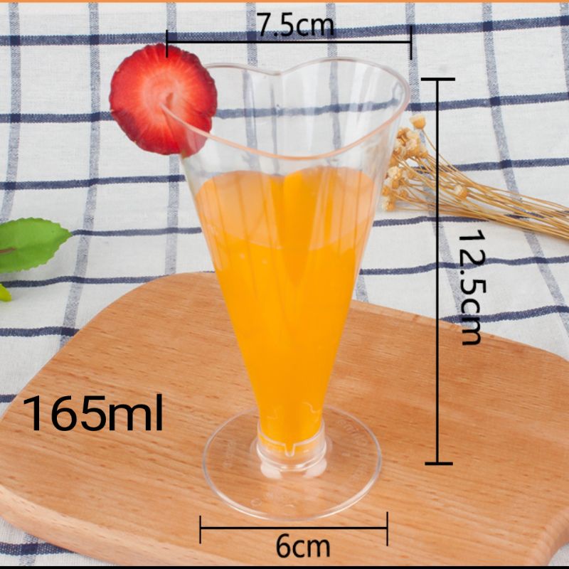 Gelas Cocktail Love Shape Juice Jus Wine Gelas Plastik