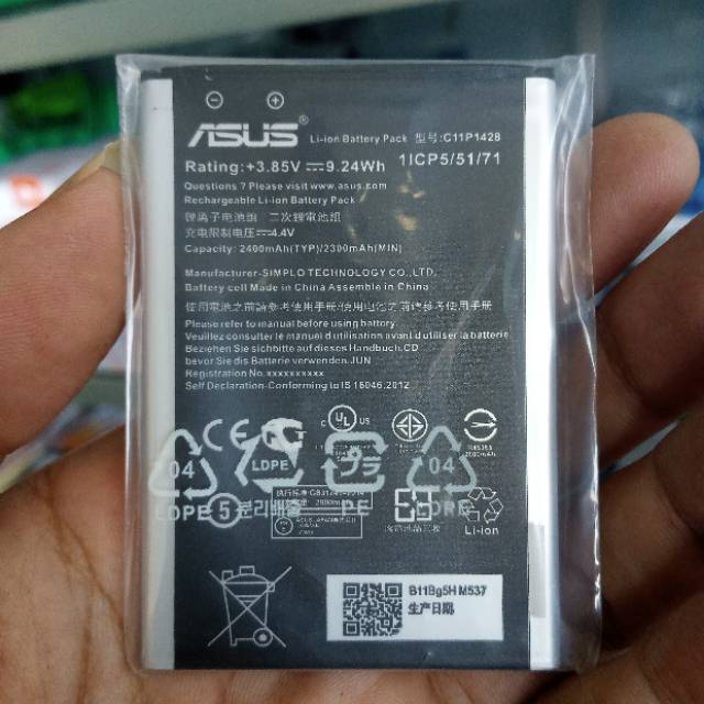 Baterai Handphone Asus Zenfone 2 Laser 5&quot; Inch C11P1428 ZE500KL Z00RD