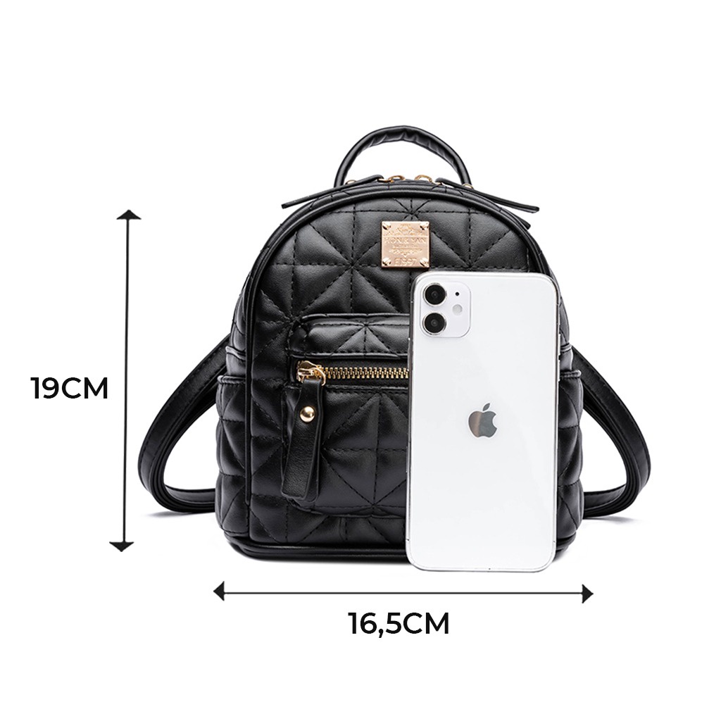 [HONYAN] Tas Ransel Wanita Import Backpack Mini Cewek Stylish Korea - Janet Backpack-7