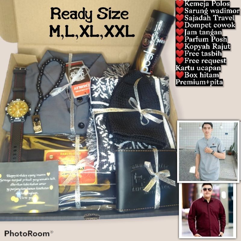 ❤️Paket Lengkap❤️ Hampers peralatan sholat pria, Hempers cowok kemeja,baju