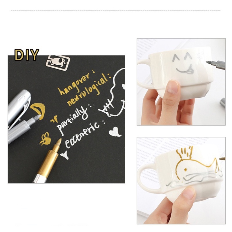 Hot Sale/[Unggulan] 1.4mm Hot DIY Metallic Pen Ramah Lingkungan Pena Gambar/Tahan Air Permanen Cat Marker Pen Lukisan Pulpen Untuk Kantor Sekolah Buatan Tangan Kerajinan