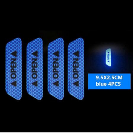 4PCS Car OPEN Reflective Tape Warning Car Door Sticker （93x25MM）