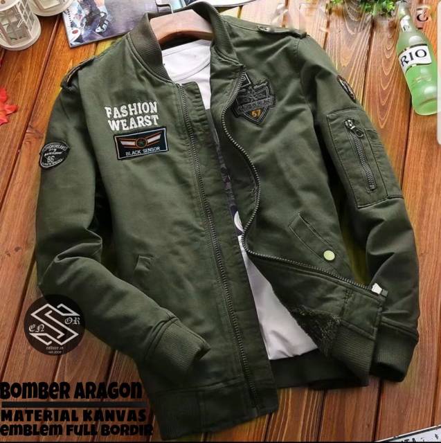 Jaket bomber pria / jaket bomber bordir aragon fashion premium