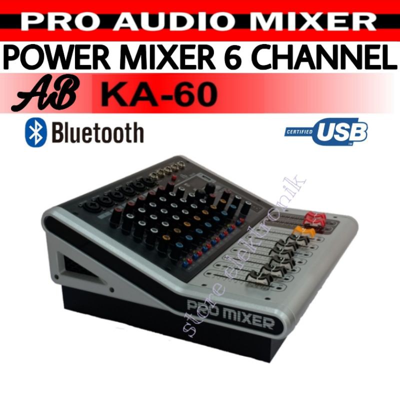 Mixer Audio AB KA 60i 6 Channel Usb Bluetooth Original