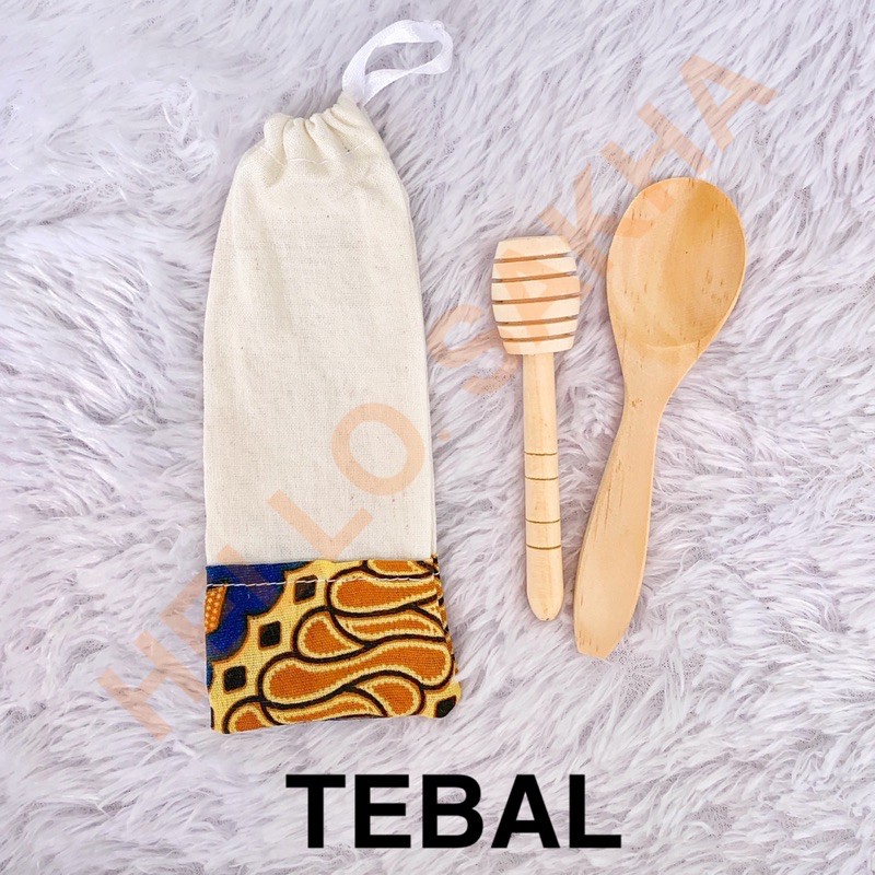 HONEY DIPPER SET BAHAN KAYU PINUS &amp; JATI TANPA PLITUR / SENDOK MADU / ADUKAN JATI FINISHING BEESWAX