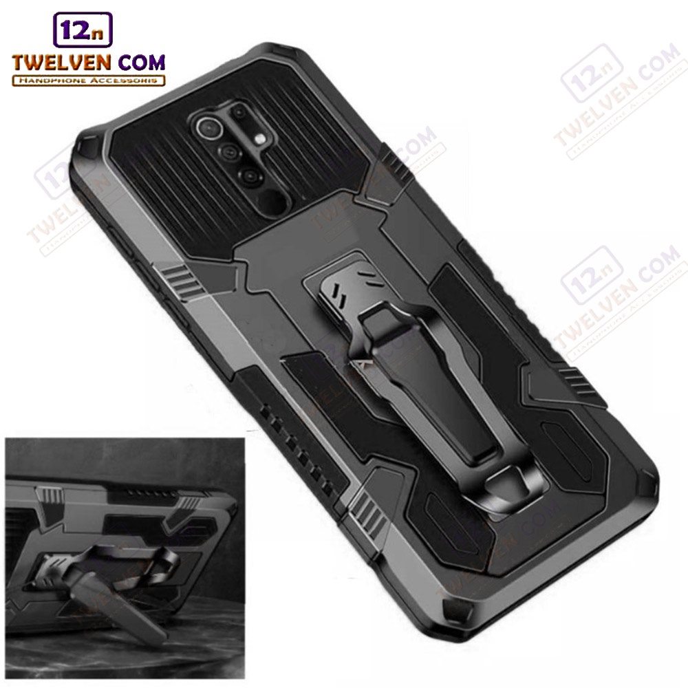 Case Shockproof Xiaomi Redmi 9 Armor Hardcase Stand Clip