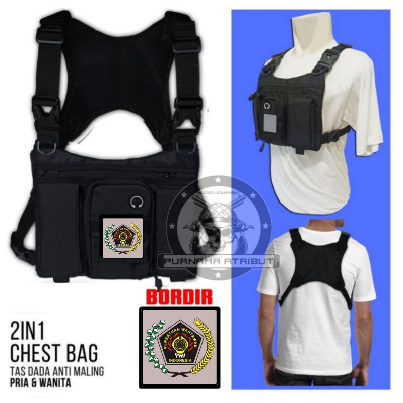 Tas dada wartawan logo velcro