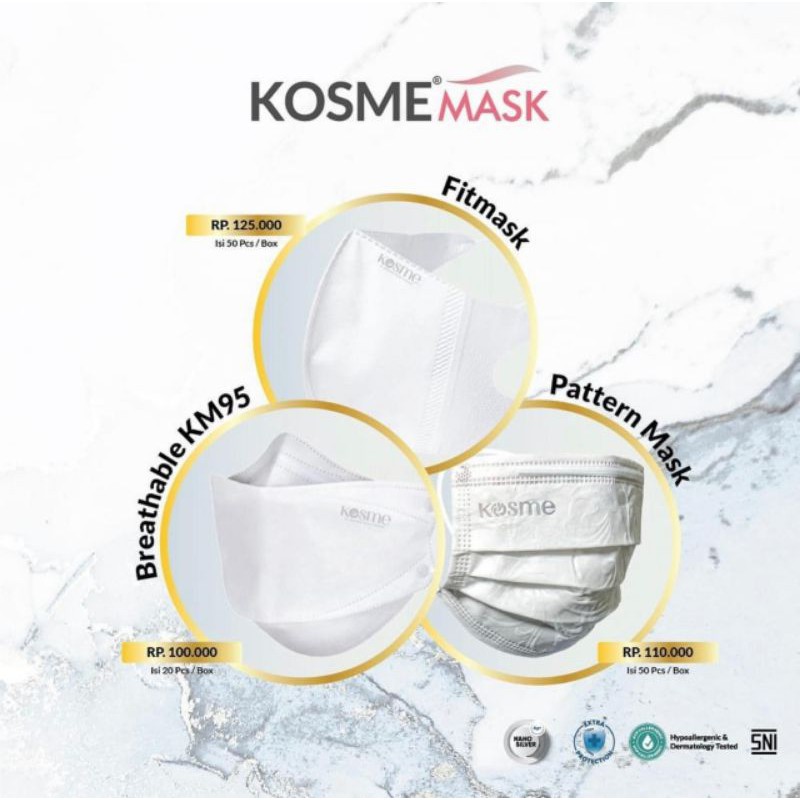 Kosme mask breathable KM95 / pattern Mask / Fitmask kosmemask / Masker mulut