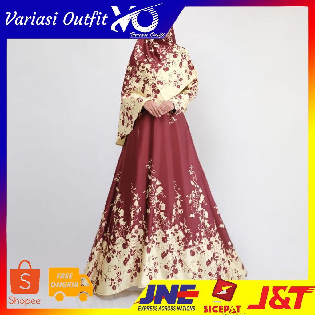 [KALEA SYARI MAROON N1] Gamis wanita maxmara merah maroon