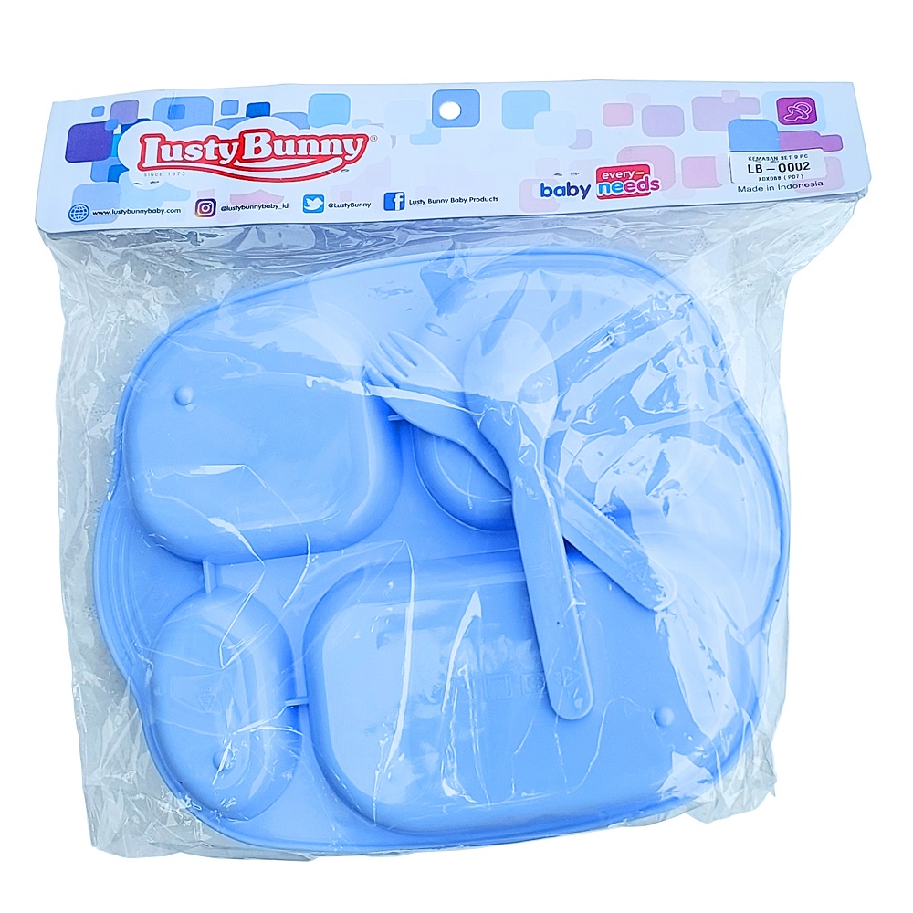 Lusty Bunny LB-0002 Feeding Set 6in1 Perlengkapan Makan Bayi Lengkap BPA Free Cocok untuk Kado