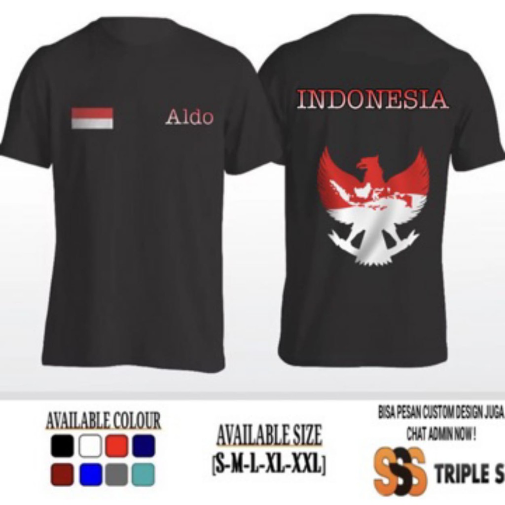 KAOS GARUDA INDONESIA MERAH PUTIH LOGO BENDERA NAMA BISA REQUEST