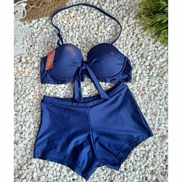 Baju Renang Wanita bikini set bra ikat celana boxer baju renang pantai wanita 318(D7N7) Baju Renang 