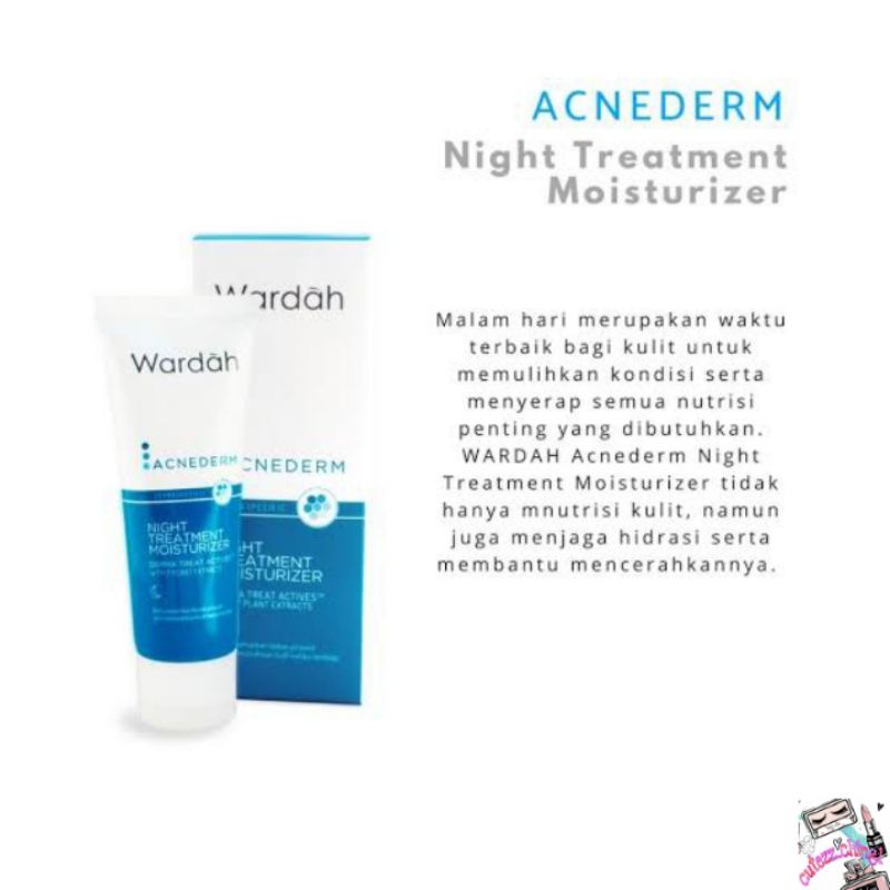 ☃Cutezz_Ching1☃Wardah Acnederm Night Treatment Moisturizer 40ml